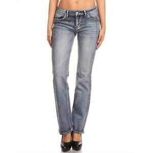 NEW BUS STOP western love bling jeans in medium wash